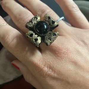 JAN MICHAELS SF VINTAGE COPPER AND BLACK RING